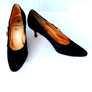 Bruno Magli Kitten Heel Shoes Navy Bologna, Italy